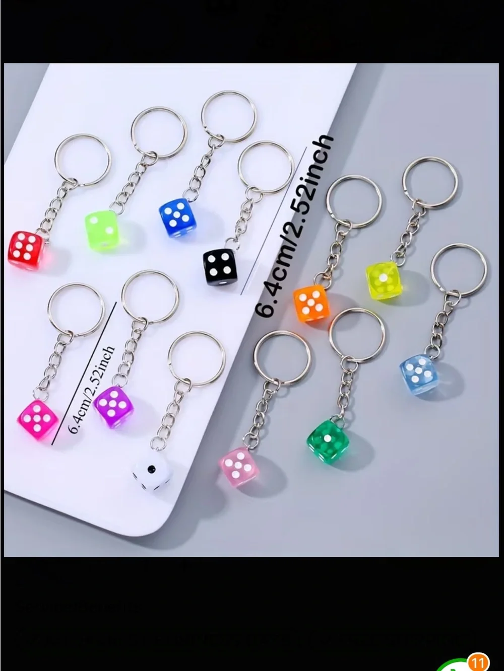 Mini Dice Keychain – Pick One Color – Cute Game Bag Charm